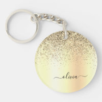 Guld Glitter Metall Monogram Glam Namn