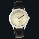 Guld Glitter Metall Monogram Glam Namn Armbandsur<br><div class="desc">Guld Faux Foil Metallic Gnistra Glitter Brushed Metall Monogram Namn Watch Watch. Det gör perfekten söt 16-årsjubileum,  bröllop,  möhippa,  årsdag,  babydusch eller bachelorette-fest för någon som glam lyxen och chic stilar i kärlek.</div>