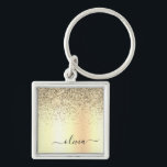 Guld Glitter Metall Monogram Glam Namn Fyrkantig Silverfärgad Nyckelring<br><div class="desc">Guld Faux Foil Metallic Gnistra Glitter Brushed Metall Monogram Namn nyckelringar (Nyckelring). Det gör perfekten söt 16-årsjubileum,  bröllop,  möhippa,  årsdag,  babydusch eller bachelorette-fest för någon som glam lyxen och chic stilar i kärlek.</div>