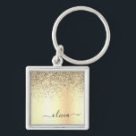 Guld Glitter Metall Monogram Glam Namn Fyrkantig Silverfärgad Nyckelring<br><div class="desc">Guld Faux Foil Metallic Gnistra Glitter Brushed Metall Monogram Namn nyckelringar (Nyckelring). Det gör perfekten söt 16-årsjubileum,  bröllop,  möhippa,  årsdag,  babydusch eller bachelorette-fest för någon som glam lyxen och chic stilar i kärlek.</div>