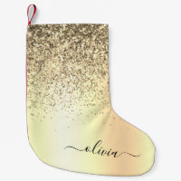 Guld Glitter Metall Monogram Glam Namn