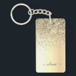 Guld Glitter Metall Monogram Glam Namn Nyckelring<br><div class="desc">Nyckelkedjan Guld Faux Foil Metallic Gnistra Glitter Brushed Metall Monogram Namn. Det gör perfekten söt 16-årsjubileum,  bröllop,  möhippa,  årsdag,  babydusch eller bachelorette-fest för någon som glam lyxen och chic stilar i kärlek.</div>
