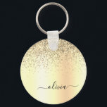 Guld Glitter Metall Monogram Glam Namn Nyckelring<br><div class="desc">Guld Faux Foil Metallic Gnistra Glitter Brushed Metall Monogram Namn nyckelringar (Nyckelring). Det gör perfekten söt 16-årsjubileum,  bröllop,  möhippa,  årsdag,  babydusch eller bachelorette-fest för någon som glam lyxen och chic stilar i kärlek.</div>