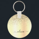 Guld Glitter Metall Monogram Glam Namn Nyckelring<br><div class="desc">Guld Faux Foil Metallic Gnistra Glitter Brushed Metall Monogram Namn nyckelringar (Nyckelring). Det gör perfekten söt 16-årsjubileum,  bröllop,  möhippa,  årsdag,  babydusch eller bachelorette-fest för någon som glam lyxen och chic stilar i kärlek.</div>