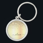 Guld Glitter Metall Monogram Glam Namn Rund Silverfärgad Nyckelring<br><div class="desc">Guld Faux Foil Metallic Gnistra Glitter Brushed Metall Monogram Namn nyckelringar (Nyckelring). Det gör perfekten söt 16-årsjubileum,  bröllop,  möhippa,  årsdag,  babydusch eller bachelorette-fest för någon som glam lyxen och chic stilar i kärlek.</div>