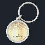Guld Glitter Metall Monogram Glam Namn Rund Silverfärgad Nyckelring<br><div class="desc">Guld Faux Foil Metallic Gnistra Glitter Brushed Metall Monogram Namn nyckelringar (Nyckelring). Det gör perfekten söt 16-årsjubileum,  bröllop,  möhippa,  årsdag,  babydusch eller bachelorette-fest för någon som glam lyxen och chic stilar i kärlek.</div>