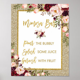 Guld Glitter Mimosa Pub undertecknar dekretet Bröl Poster