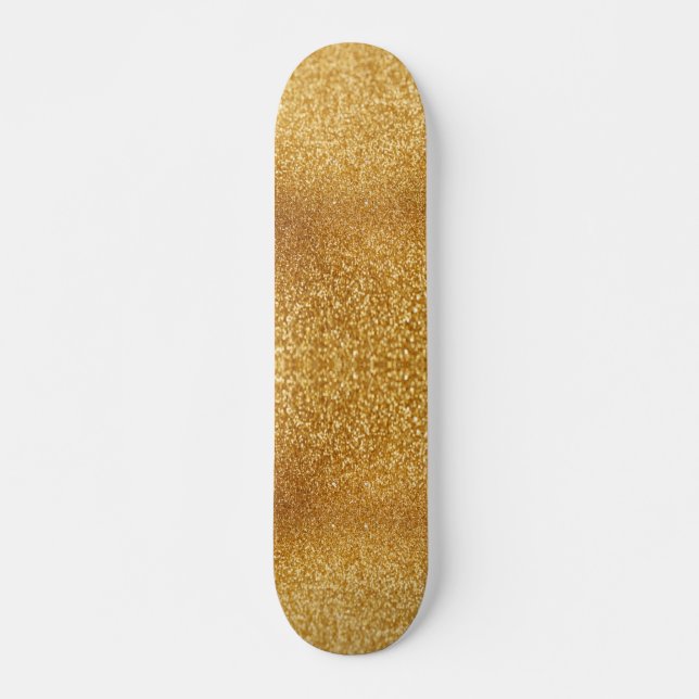 Guld Glitter Mini Skateboard Bräda 18,5 Cm (Framsida)