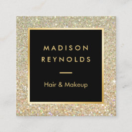 Guld Glitter-miniatyrdiagram - modern fasansfull Fyrkantigt Visitkort
