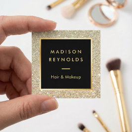 Guld Glitter-miniatyrdiagram - modern fasansfull Fyrkantigt Visitkort