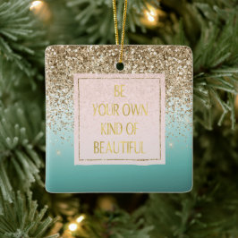 Guld Glitter Mint var din egen vackra typ Julgransprydnad Keramik