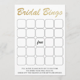 Guld glitter möhippa bingo-spel inbjudningar