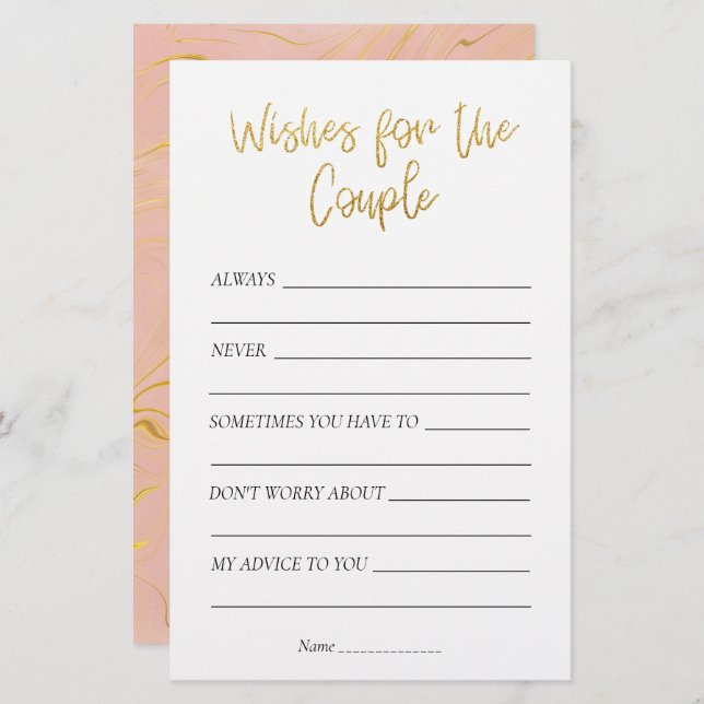 Guld Glitter Möhippa Önskemål för par (Fram/baksida)