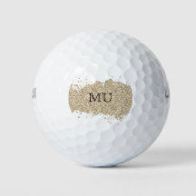 Guld Glitter Monogram Golf Boll