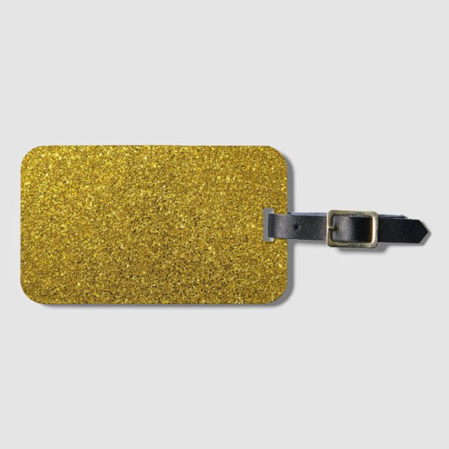 Guld Glitter Mönster Bagagebricka (Framsida horisontal)