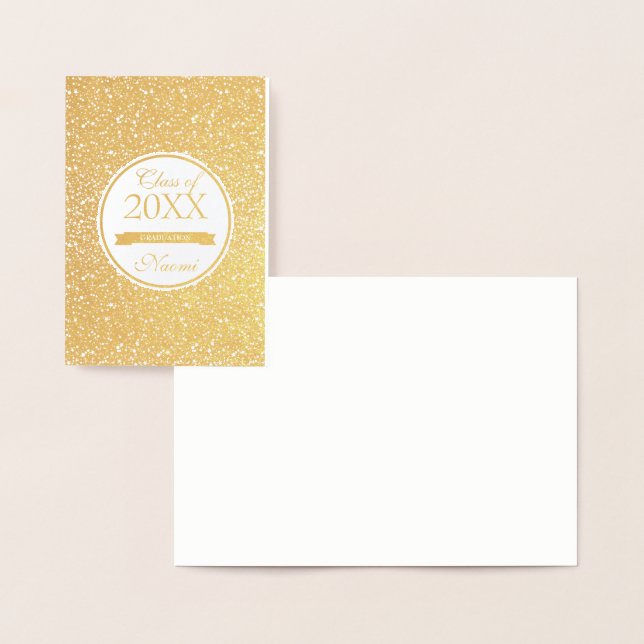 Guld Glitter Mönster Folierat Kort (Display)