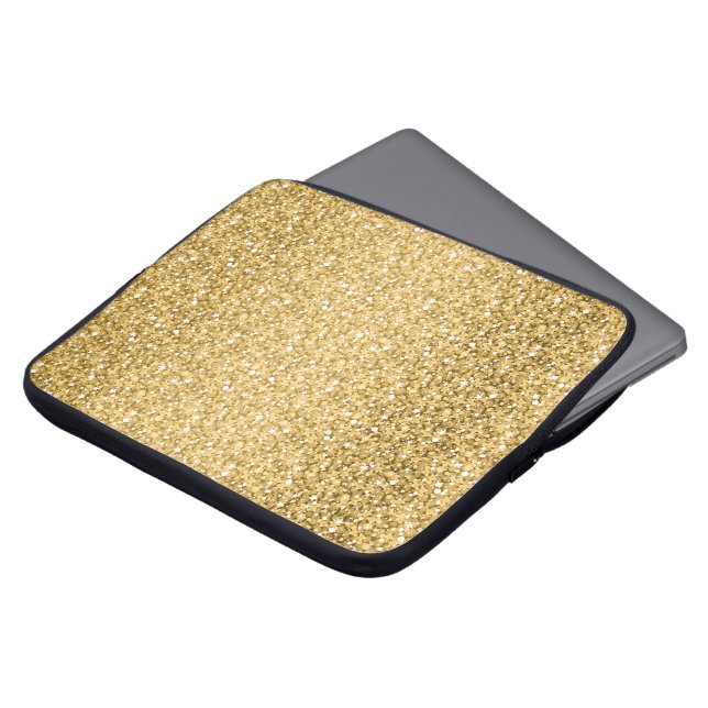 Guld Glitter Mönster Laptop Sleeve (Framsida topp)