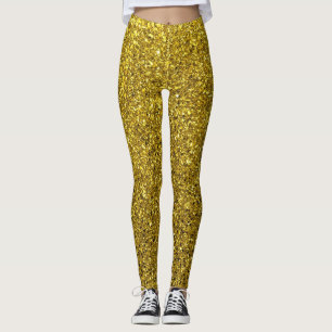 Guld Glitter Mönster Leggings