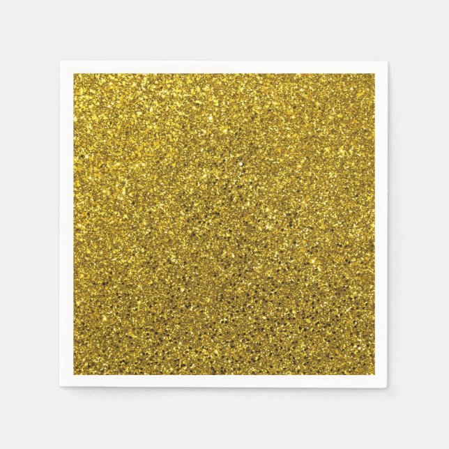 Guld Glitter Mönster Pappersservett (Framsidan)