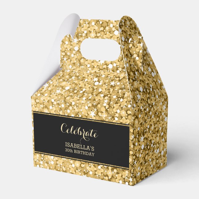 Guld Glitter Mönster Presentaskar (Framsidan Sidan)