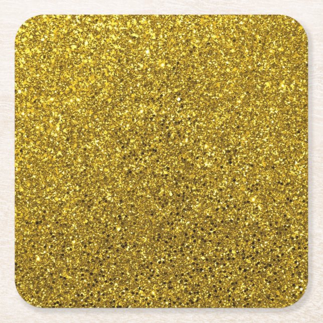 Guld Glitter Mönster Underlägg Papper Kvadrat (Framsidan)