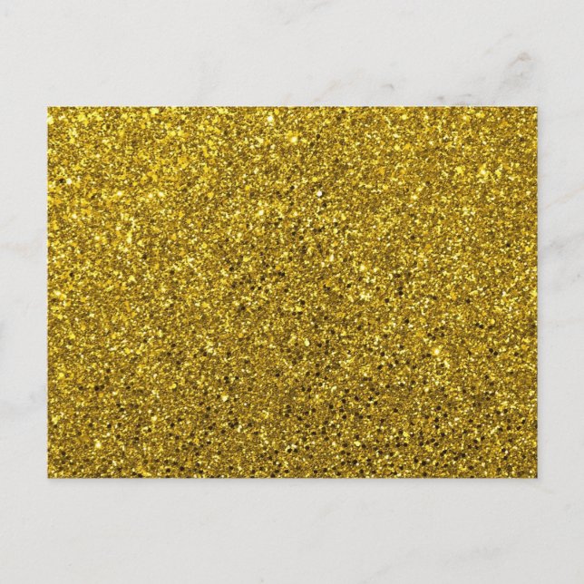 Guld Glitter Mönster Vykort (Framsida)