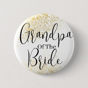 Guld Glitter-morfar av briden bröllop Button Knapp