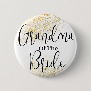 Guld Glitter-mormor av briden bröllop Button Knapp