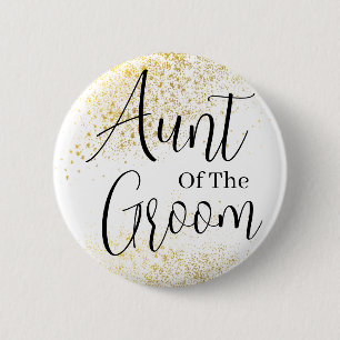 Guld Glitter moster av groom bröllop Button Knapp