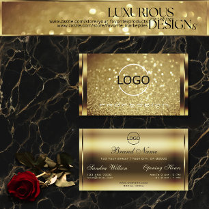 Guld Glitter-mousserande gyllene Logotyp Visitkort