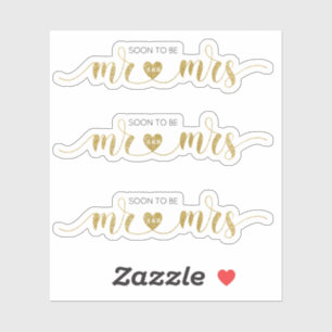 Guld glitter Mr. och Möhippa Sticker Klistermärken