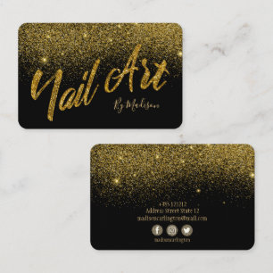Guld Glitter Nail Art Salon Visitkort