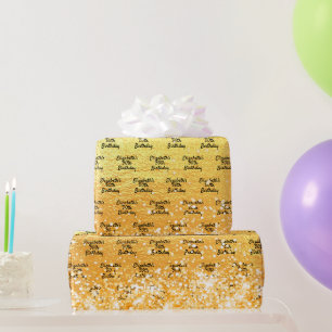 Guld glitter namn presentpapper