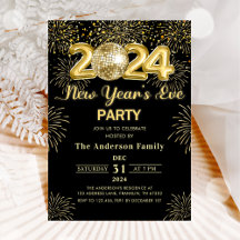 Guld Glitter Nyårsafton Party 2024