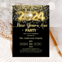 Guld Glitter Nyårsafton Party 2024