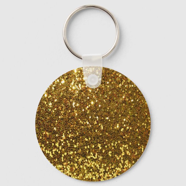 Guld Glitter Nyckelring (Framsida)