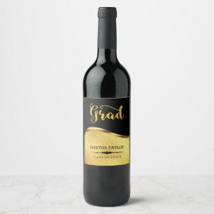 Guld Glitter och Damm Vinflaska Etikett