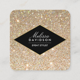 Guld Glitter och Glamor Beauty Fyrkantigt Visitkort