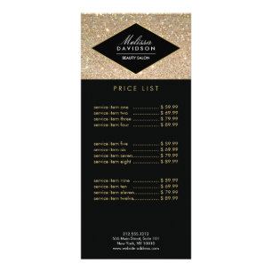 Guld Glitter och Glamor Beauty Reklamkort