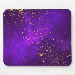 Guld Glitter och Lila Galaxy Mouse Pad Musmatta