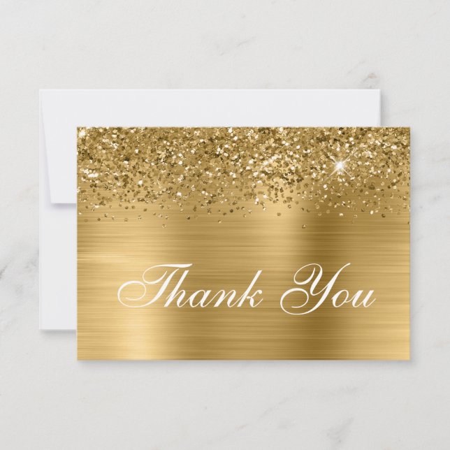 Guld Glitter och Ombre Foil Tack Kort (Framsida)