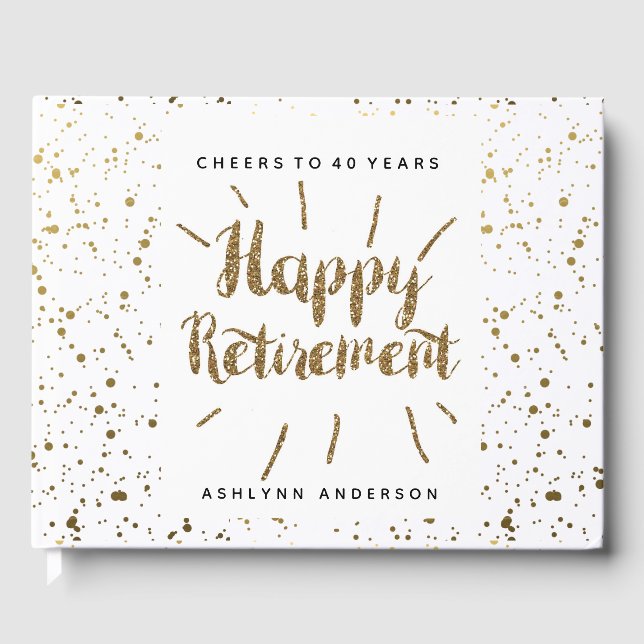 Guld Glitter och Polka dots Pension Gästböcker (Framsida)