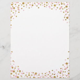 Guld Glitter och Rosa Sprinkle Confetti Reklamblad