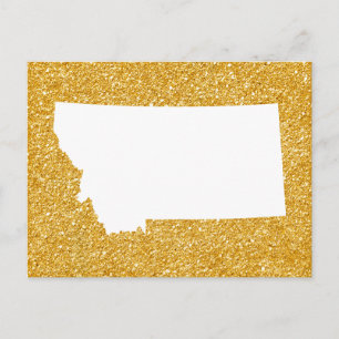 Guld Glitter och White Montana Vykort