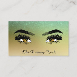 *~* Guld Glitter Ögon Lash QR Brows Extensions Visitkort