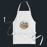 Guld Glitter Ombre 60 och Sassy 60:e födelsedagen Förkläde<br><div class="desc">Den här chicens 60-årsdag-presentpaket är perfekt för att skapa ett fantastiskt 60-årsfirande. Ord 60 och sassy ställs in med hjälp av modernt skript. Om du behöver hjälp eller matchande produkter kontaktar du oss genom vår butik. Vi är lycklig för att hjälpa dig att göra din 60:e födelsedagsfest till en fantastisk...</div>