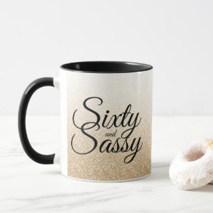 Guld Glitter Ombre 60 och Sassy 60:e födelsedagen Mugg