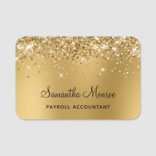 Guld Glitter Ombre Blur Namnbricka