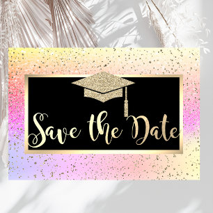 Guld Glitter Ombre Examen Save The Date Spara Datumet