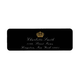 Guld Glitter OSA Krona Princess Möhippa Black Returadress Etikett